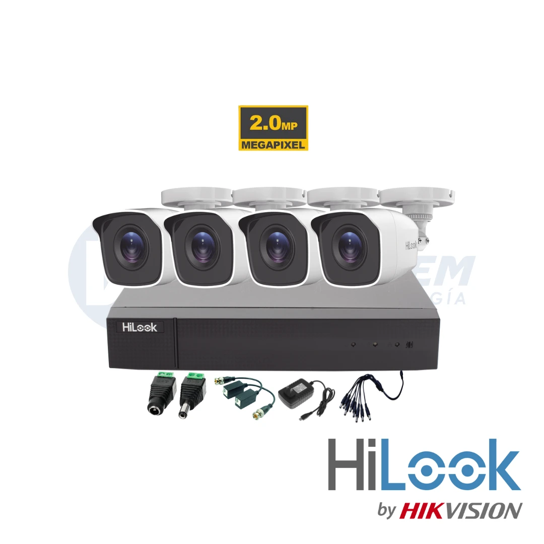 KIT4HLPB2M Kit de 4 cámaras Hilook 2MP 1080P